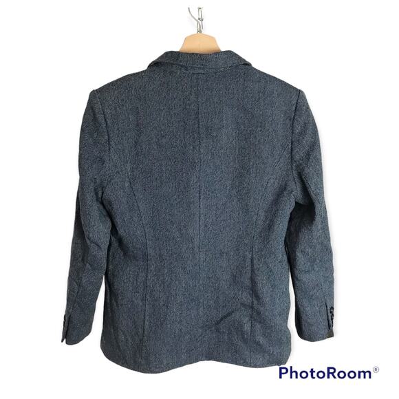 Talbots Vintage Label Women's 8 Petite 8P 100% Wool Blue 3 Button Blazer - Picture 2 of 13